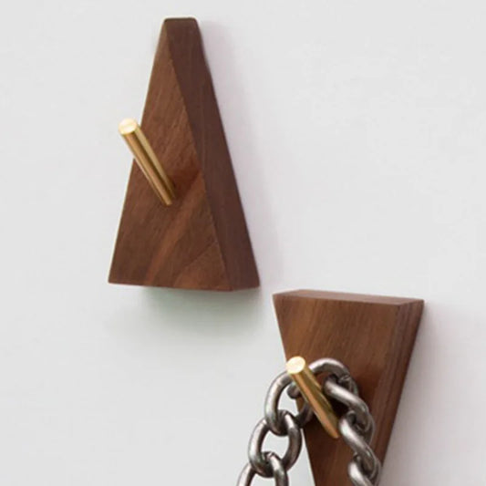 Wooden Clothes Hanger Wall Mounted Coat Hook Natural Wood Decorative Key Holder Hat Scarf Handbag Storage Hanger Bathroom Rack
