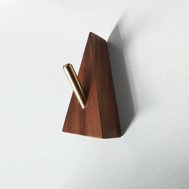 Wooden Clothes Hanger Wall Mounted Coat Hook Natural Wood Decorative Key Holder Hat Scarf Handbag Storage Hanger Bathroom Rack