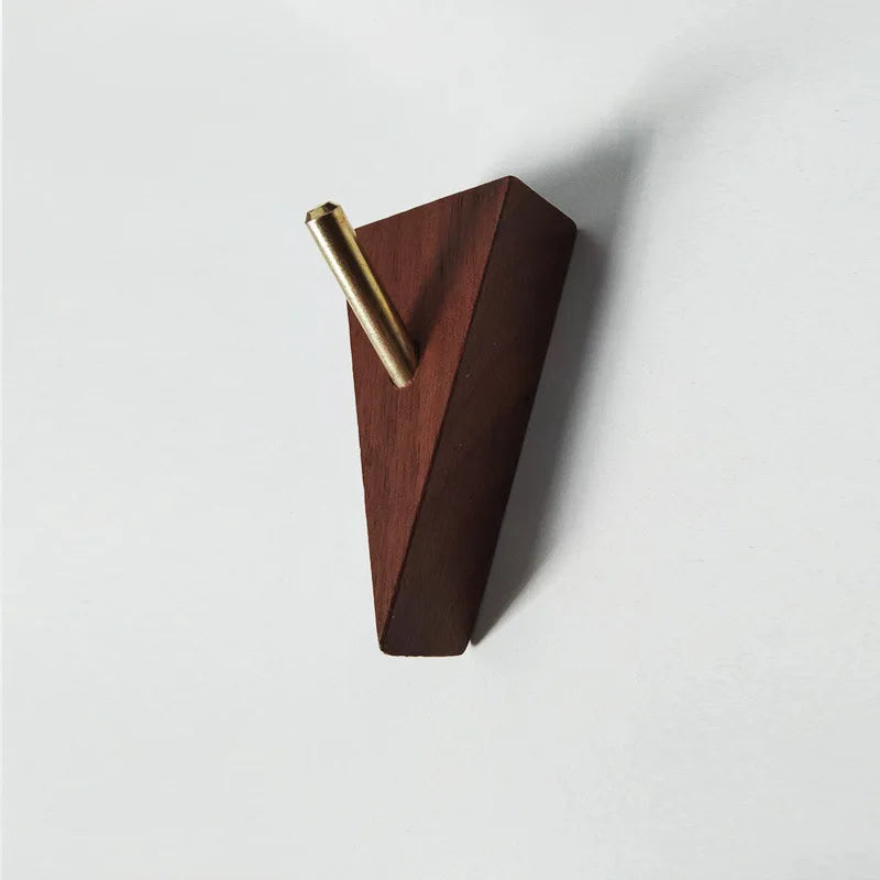 Wooden Clothes Hanger Wall Mounted Coat Hook Natural Wood Decorative Key Holder Hat Scarf Handbag Storage Hanger Bathroom Rack